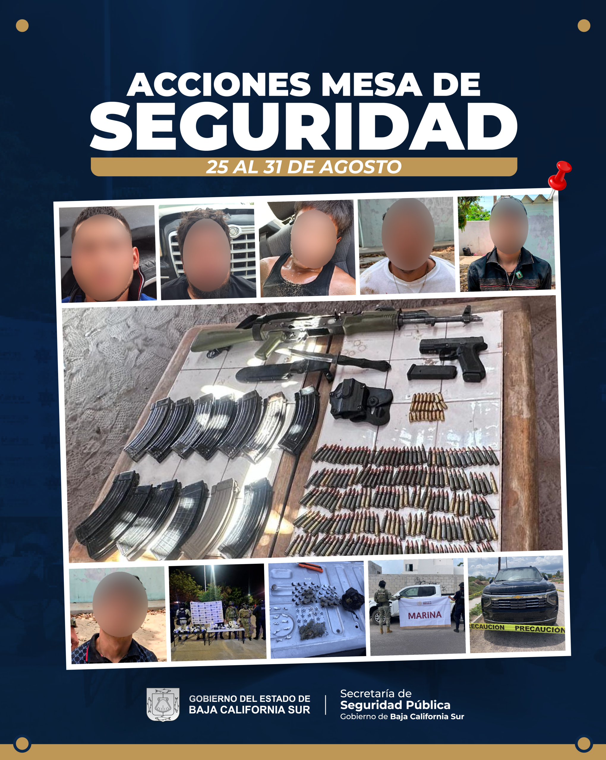LA MESA DE SEGURIDAD INFORMA ACCIONES REALIZADAS DEL 25 AL 31 DE AGOSTO