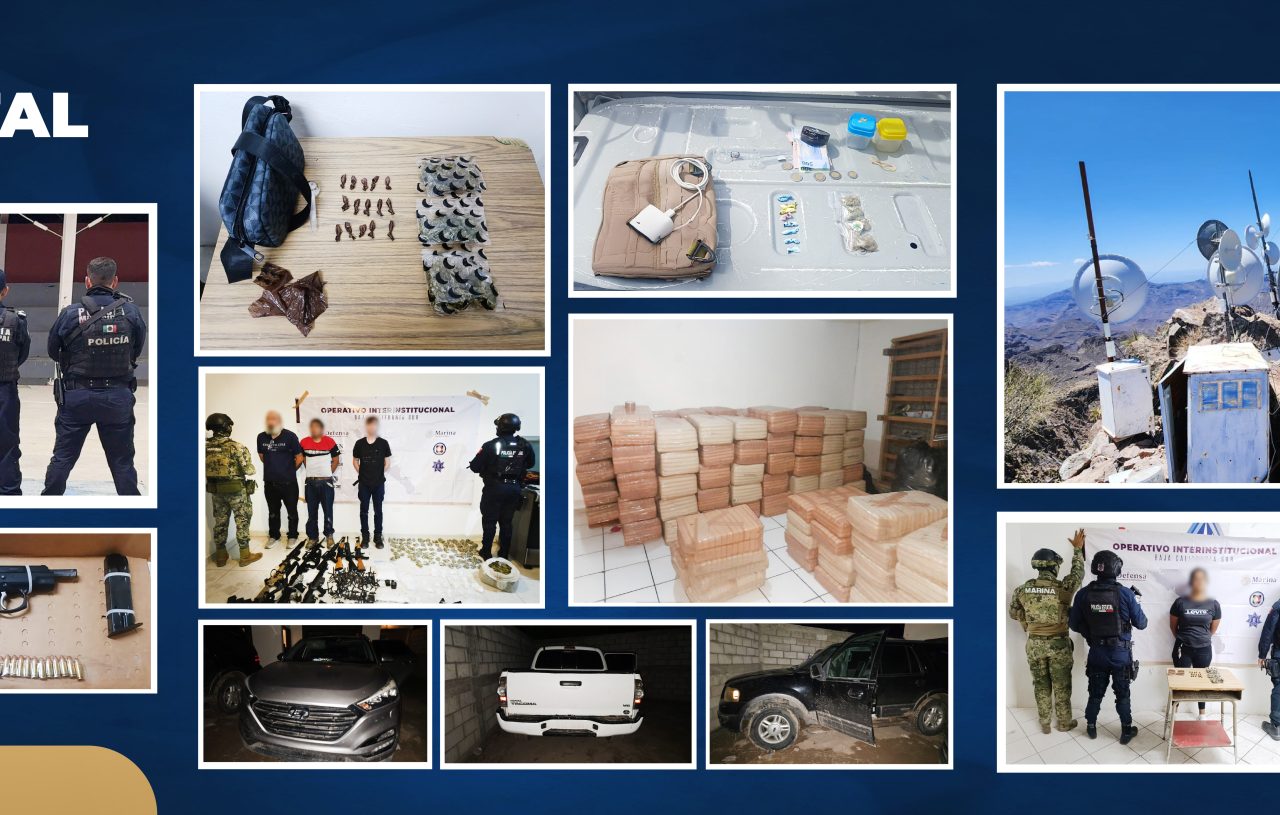 GENERADORES DE VIOLENCIA, REDES DE COMUNICACIÓN, ARMAMENTO Y NARCÓTICOS ASEGURADOS DURANTE EL 2025