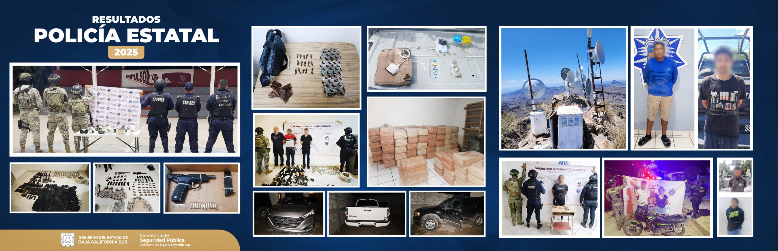 GENERADORES DE VIOLENCIA, REDES DE COMUNICACIÓN, ARMAMENTO Y NARCÓTICOS ASEGURADOS DURANTE EL 2025