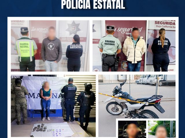 POR NARCÓTICOS Y ROBO DETIENE LA POLICÍA ESTATAL A SEIS PERSONAS EN PATRULLAJES PREVENTIVOS