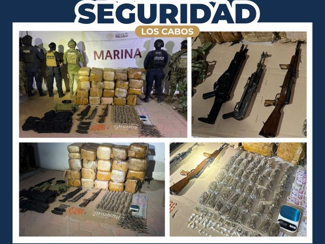 OPERATIVOS CONJUNTOS PERMITEN ASEGURAMIENTO DE ARMAS, VEHÍCULOS Y NÁRCÓTICOS EN LOS CABOS