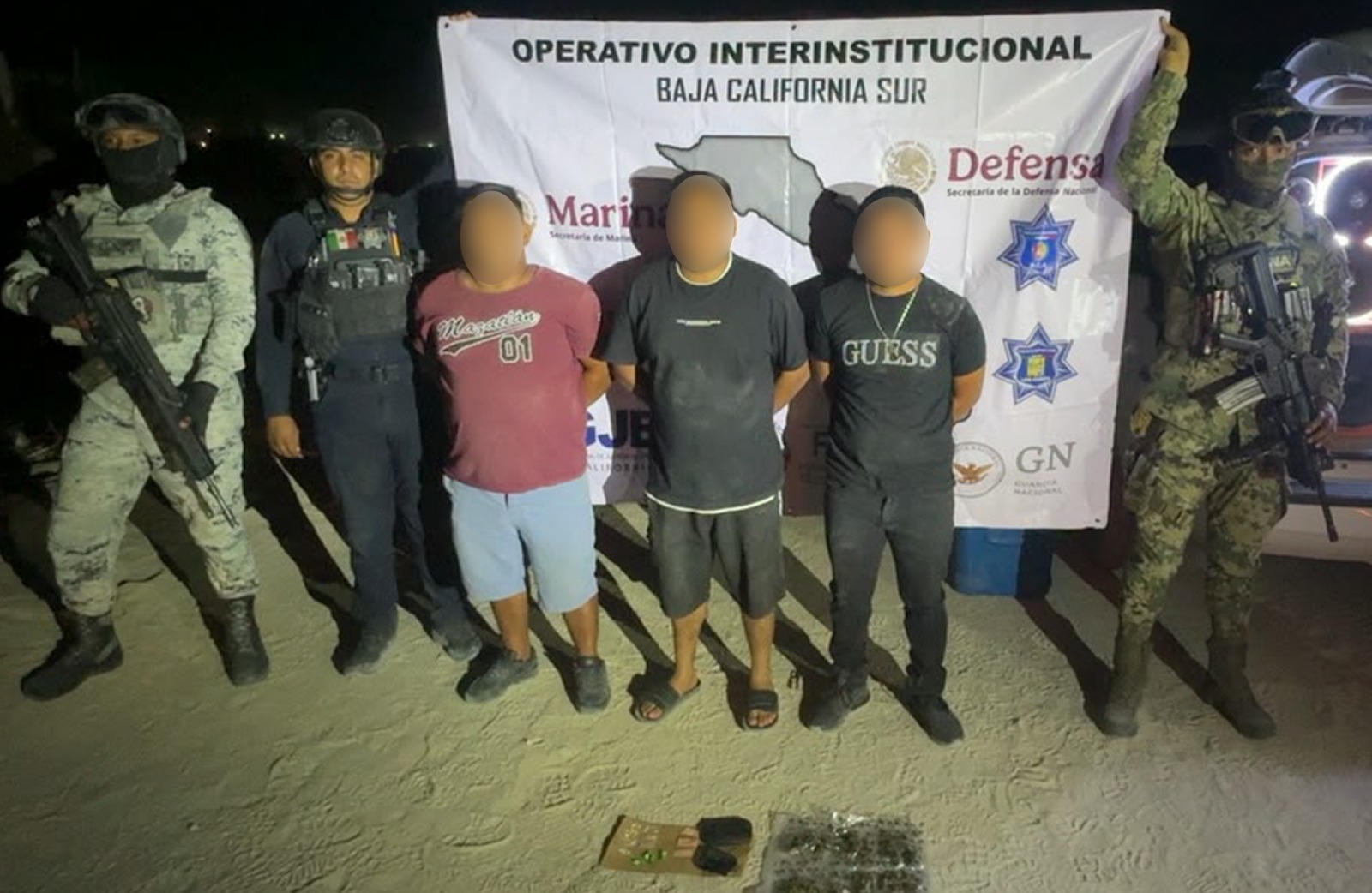 EN OPERATIVO BOM DETIENEN A CINCO PERSONAS CON DROGA Y ARMA DE FUEGO